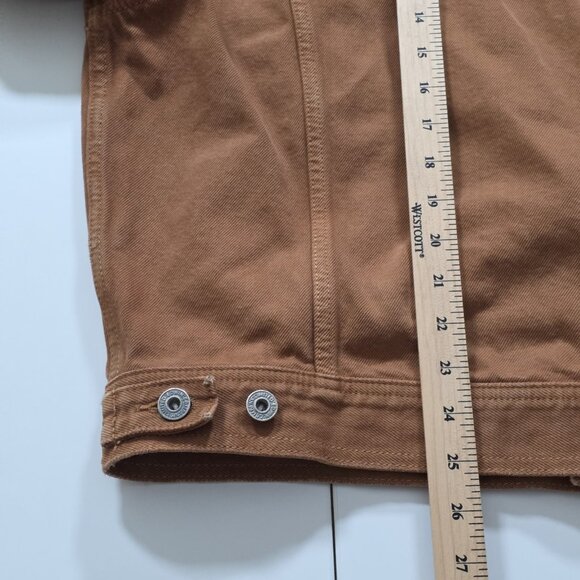 Vtg Edwin Company Ltd Montana Jacket Men L Burnt Orange Denim Oversize Crop FLAW - Picture 7 of 16